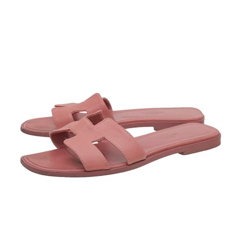 hermes oran sandals rouge blush|Hermes oran sandals with heels.